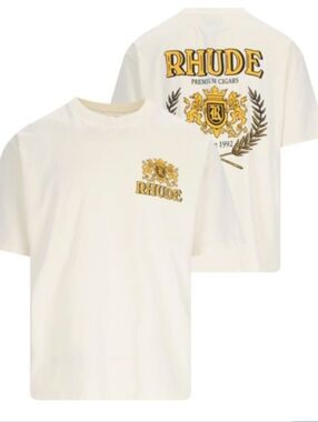 Rhude premium Cresta Cigar Cream Men's Tee Size Large
